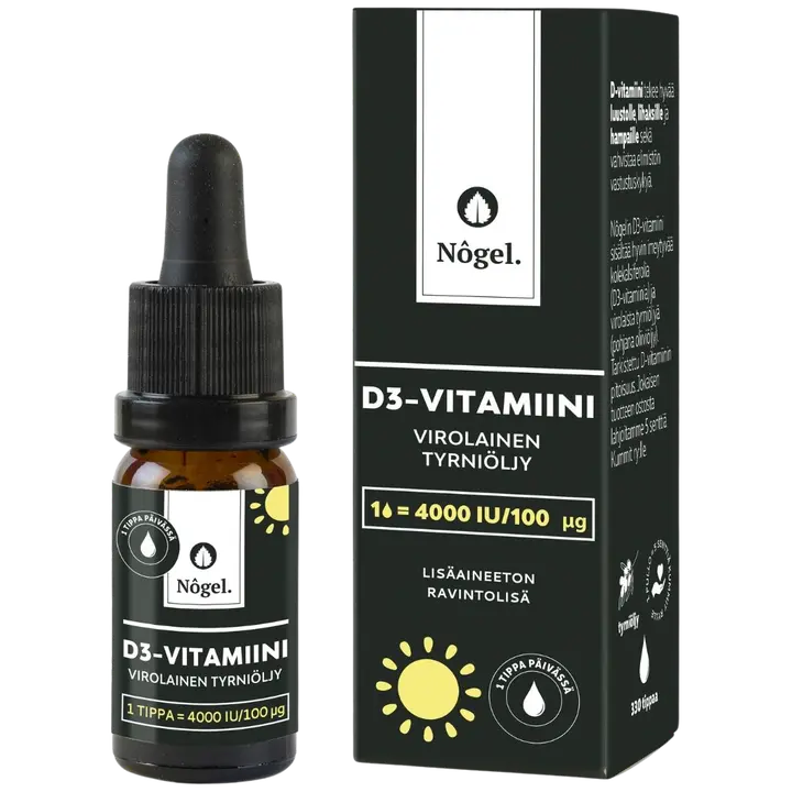 Nôgel D3-tipat tyrniöljyllä, 4000 IU, 10 ml