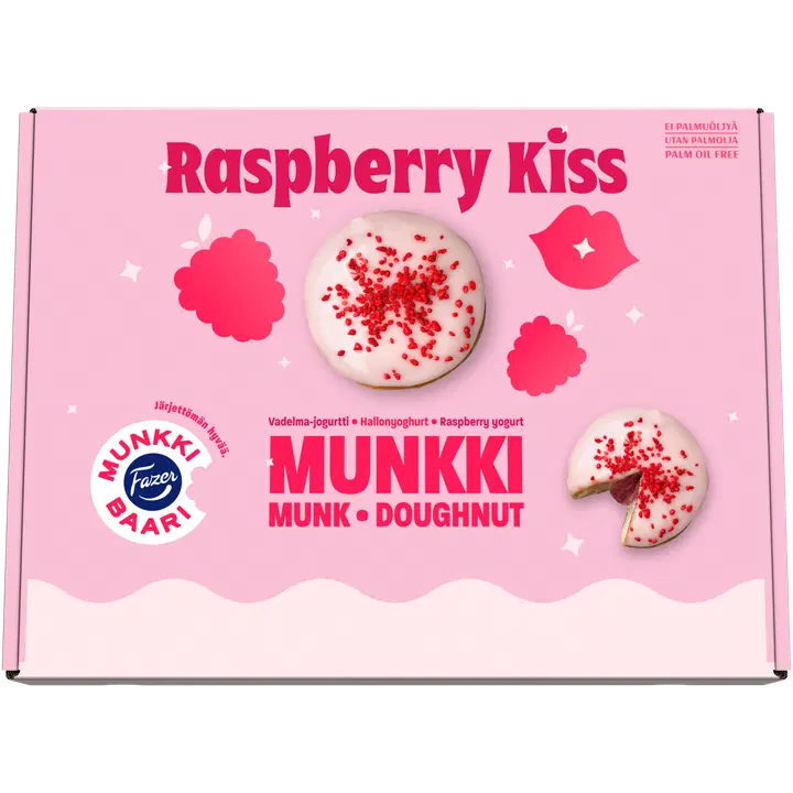 Fazer Raspberry Kiss Vadelma-jogurttimunkki 12kpl 1296g, kypsäpakaste