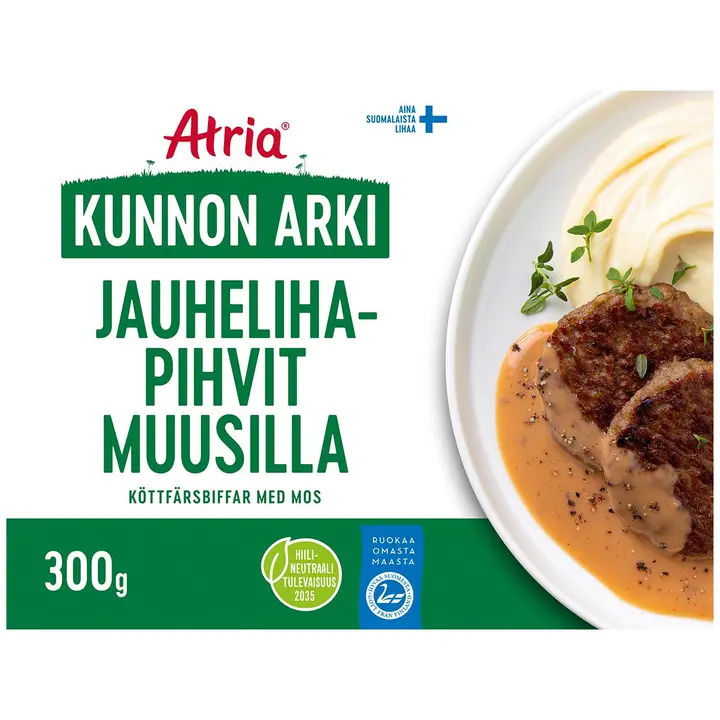 Atria Kunnon Arki Jauhelihapihvit Muusilla 300g