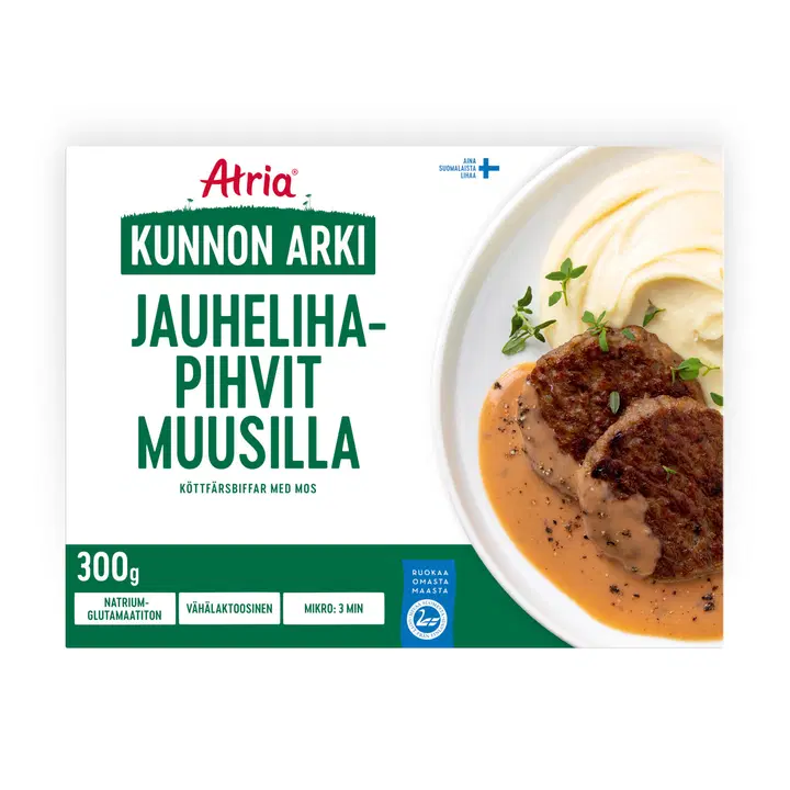 Atria Kunnon Arki Jauhelihapihvit Muusilla 300g
