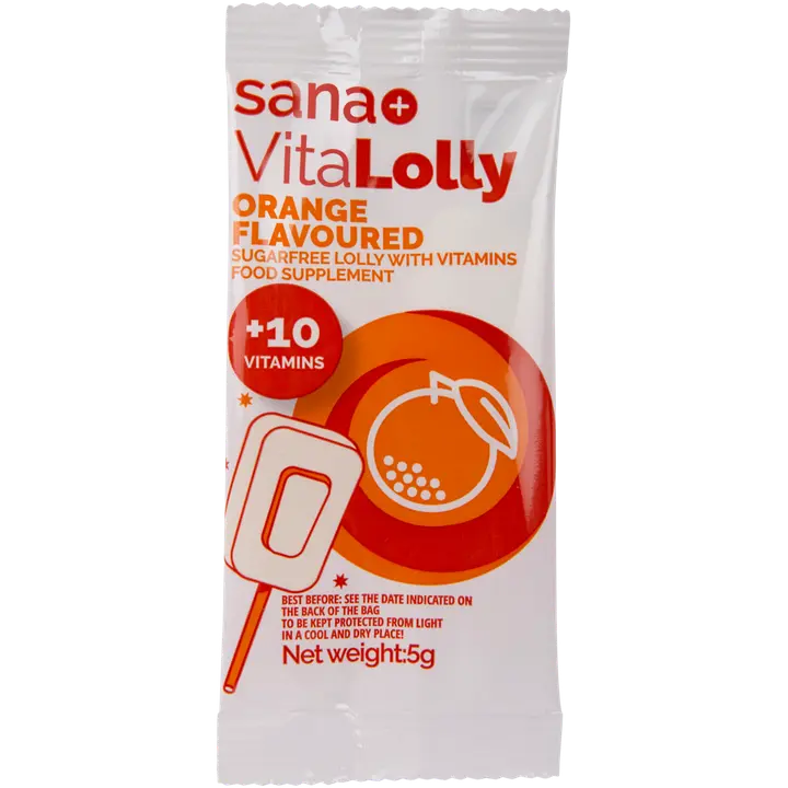 SANA+ VitaLolly vitamiini pulgakomm apelsini 5g