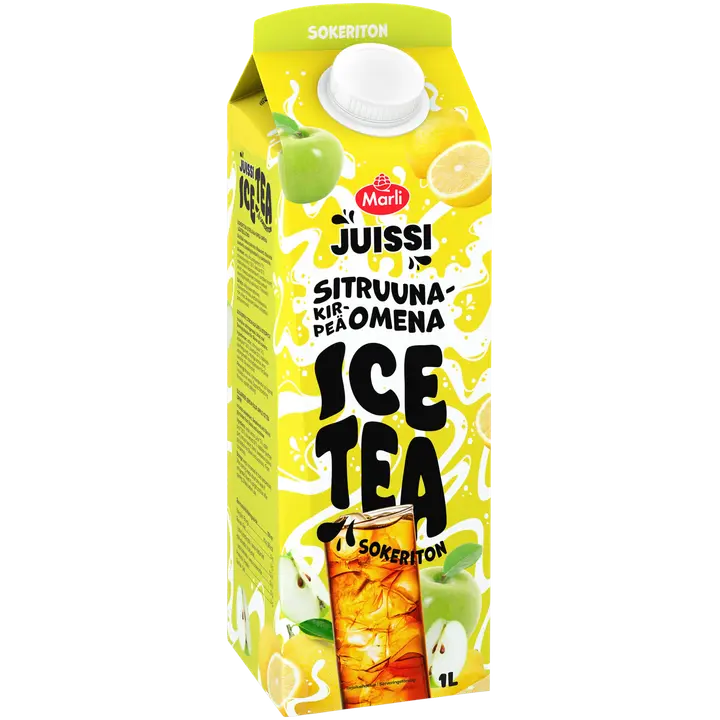 Marli Juissi Ice Tea Sokeriton Sitruuna-kirpeä omena jääteejuoma 1 L