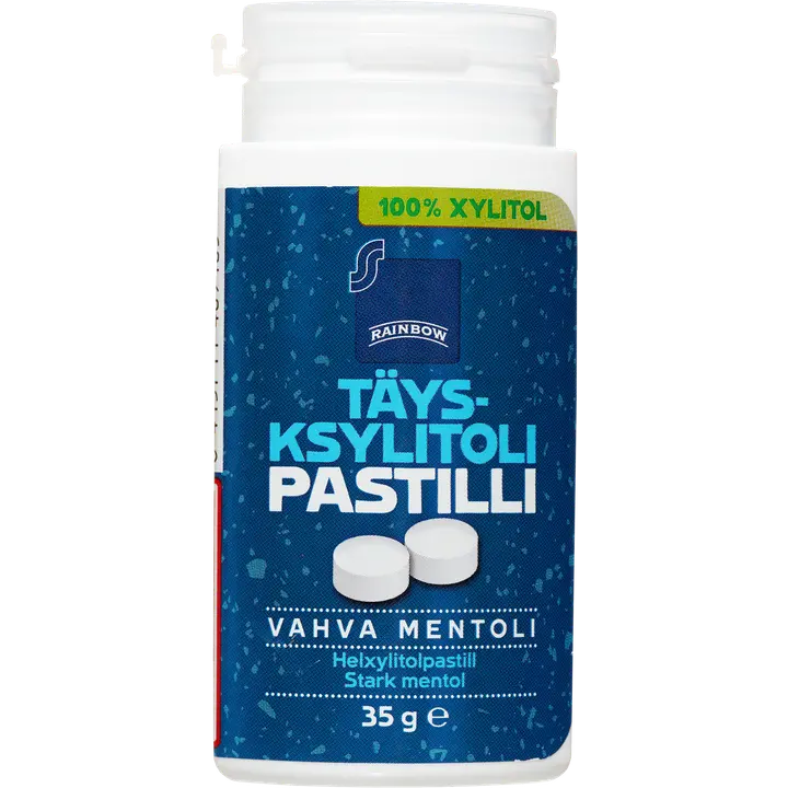 Rainbow 35g täysksylitolipastilli vahva mentoli