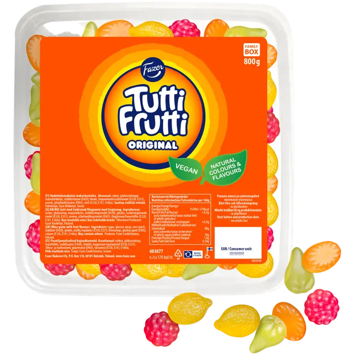 Fazer Tutti Frutti Original irtokarkkilaatikko 800g