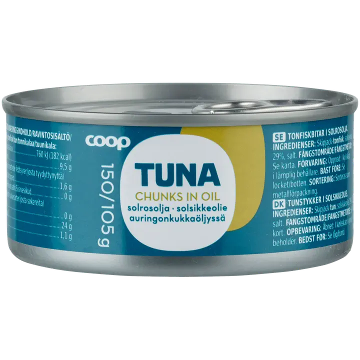 Coop tonnikalapala öljyssä 150/105 g