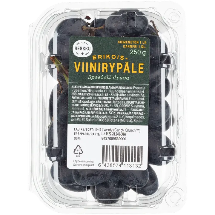 Herkku tumma siemenetön viinirypäle Candy Dreams 250g
