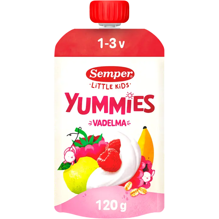 Semper Yummies smoothie vadelma 120g 1-3 vuotiaille