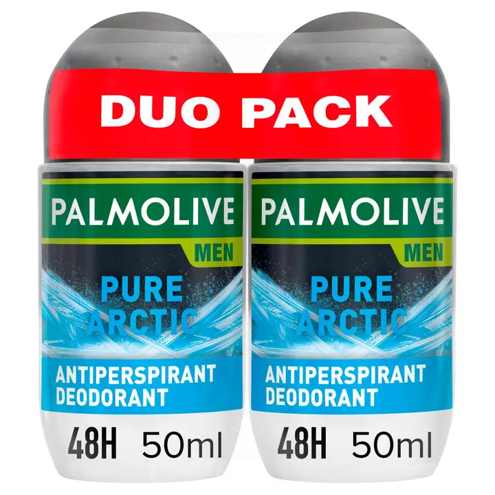 2 x Palmolive Men Pure Arctic antiperspirantti roll-on 50ml