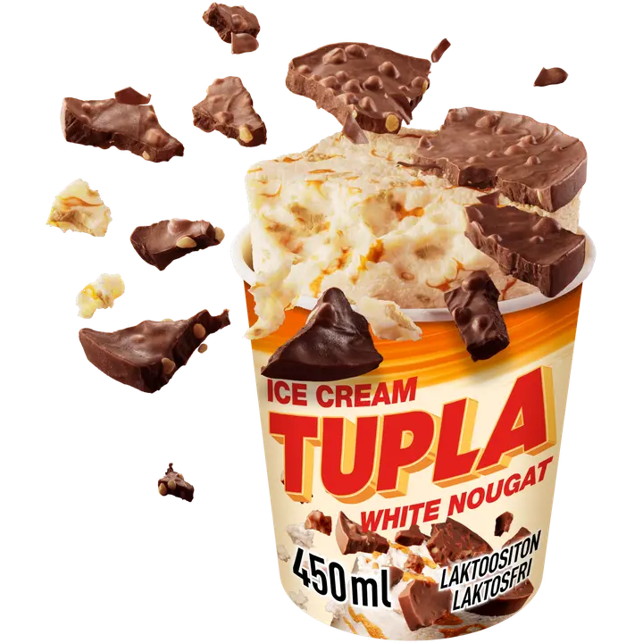 Tupla Laktoositon White Nougat jäätelö 450ml/305g