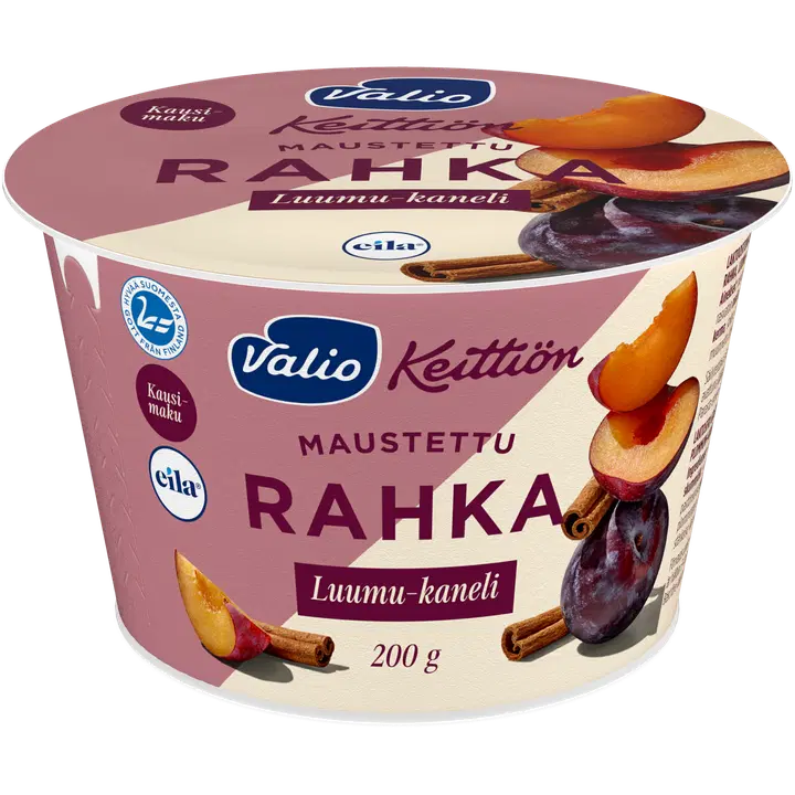 Valio Keittiön maustettu rahka luumu-kaneli laktoositon 200 g