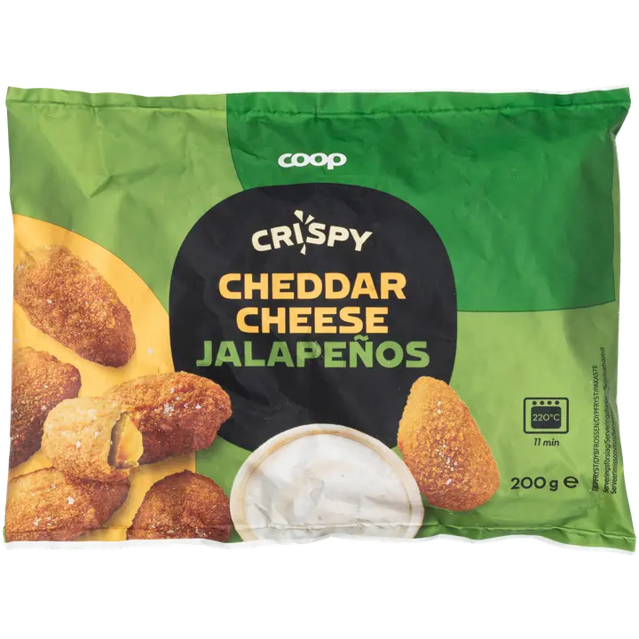 Coop paneroidut cheddar-jalapenot 200 g