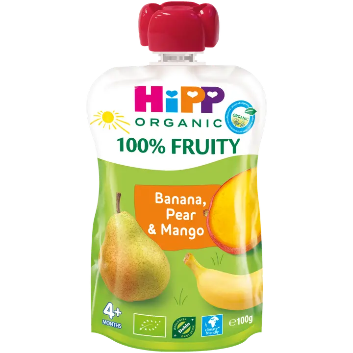 HiPP 100g Luomu Smoothie Banaania, Päärynää&Mangoa 4kk