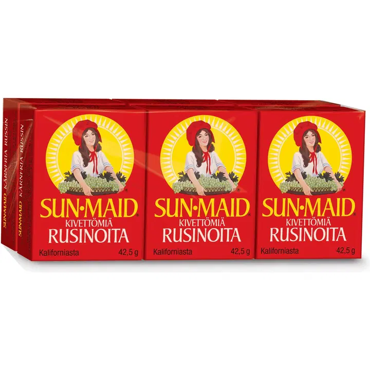 Sun-Maid Kivetön rusina 6-pack pikkurasioita 6x42,5g