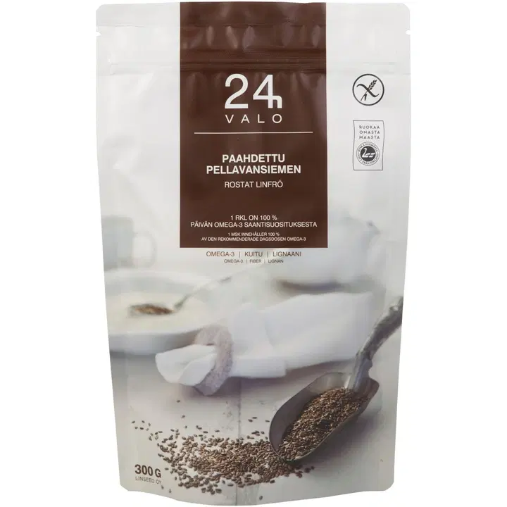 VALO24h paahdettu pellavansiemen 300g