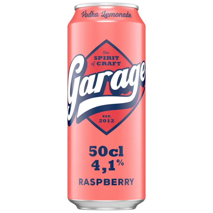 Garage Vodka Lemonade Raspberry maustettu alkoholijuoma 4,1 % tölkki 0,5 L