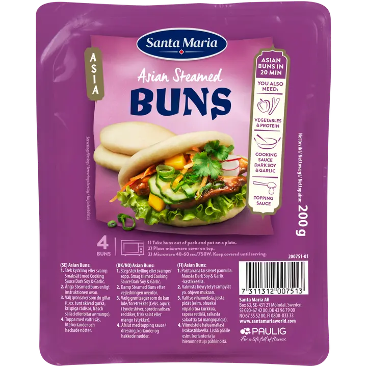 Santa Maria 200G Aasialaiset höyrysämpylät Bao Bun