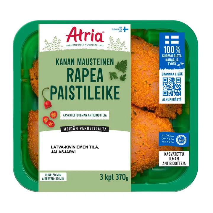 Atria Rapea Kanan Paistileike Mausteinen 370g