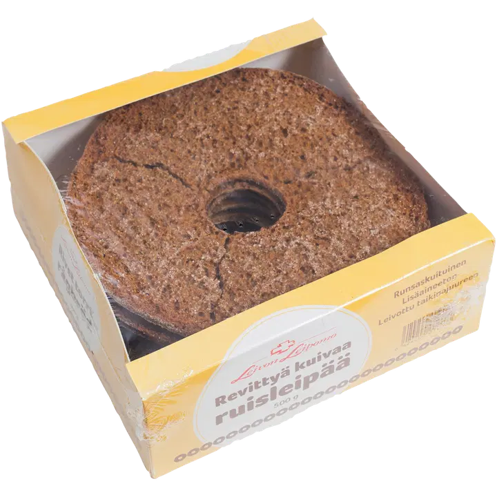 Leivon Leipomo Revittyä kuivaa ruisleipää 500g kuivattu täysjyväruisleipä