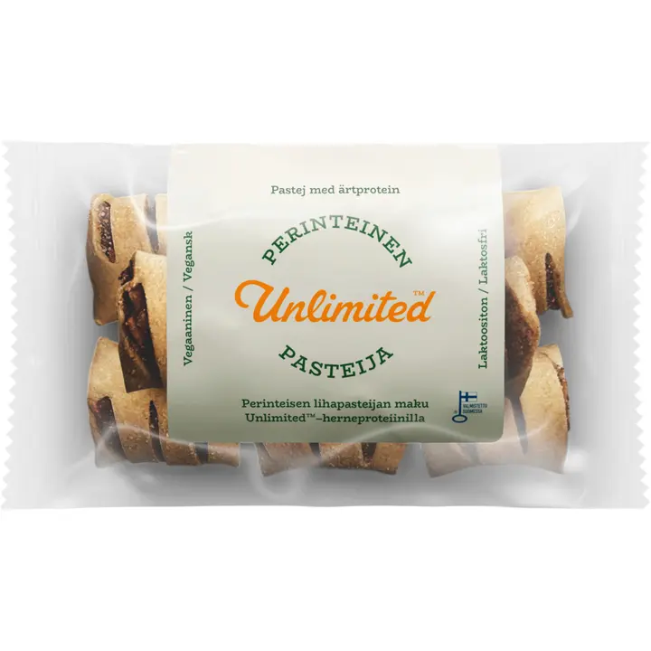 Unlimited Pasteija herneproteiini 8x40g kotipaisto, raakapakaste