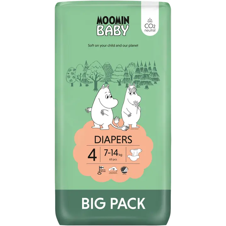 Moomin baby teipmähkmed 4 63tk 7-14kg