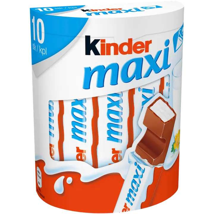 Kinder Maxi maitosuklaata maitoisalla täytteellä 210g (10kpl)