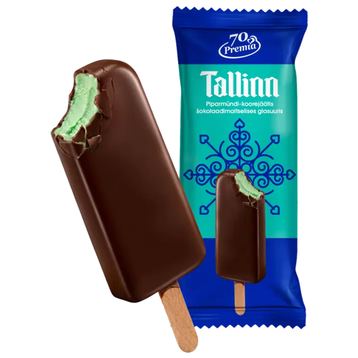 Premia Tallinn Piparmündi-Koorejäätis Šokolaadi glasuuris 60 g/100 ml