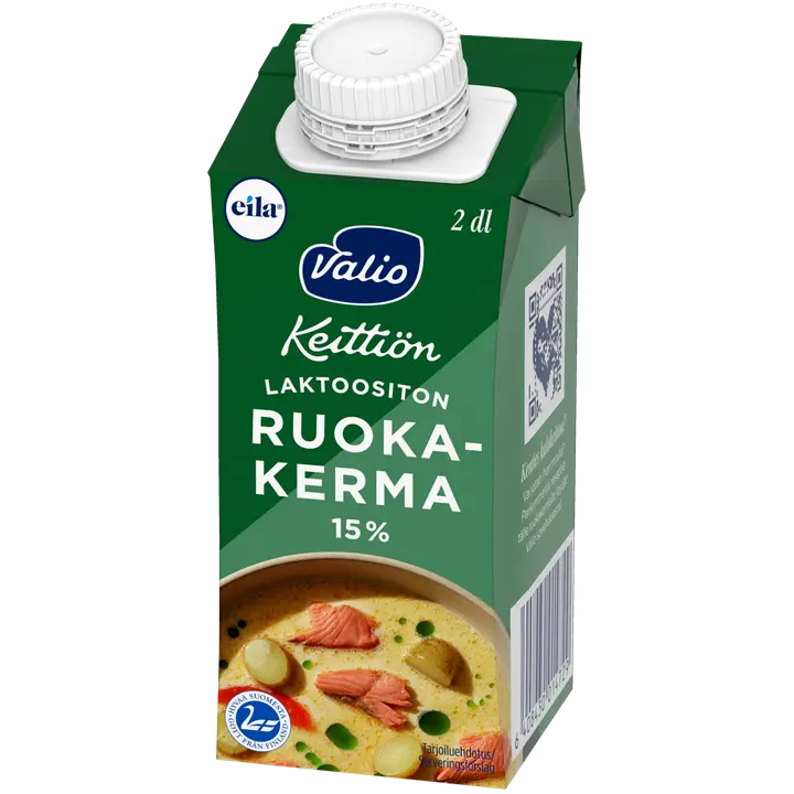 Valio Eila Keittiön ruokakerma 15 % 2 dl UHT laktoositon