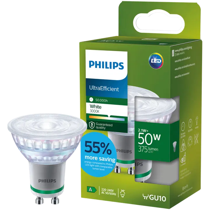 Philips LED kohdelamppu Ultra Efficient GU10 400lm 3000K lämmin valk.