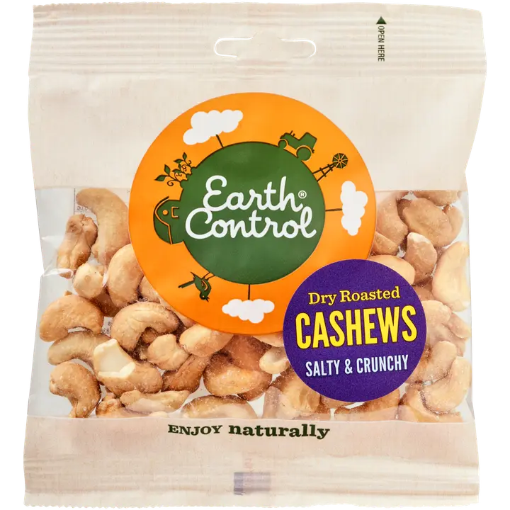 Earth Control Kuivapaahdetut ja suolatut cashewpähkinät 70g