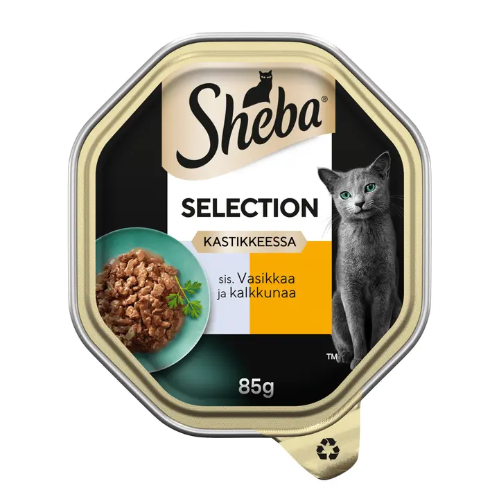 Sheba täissööt kassidele vasika- ja kalkuniliha kastmes 85 g