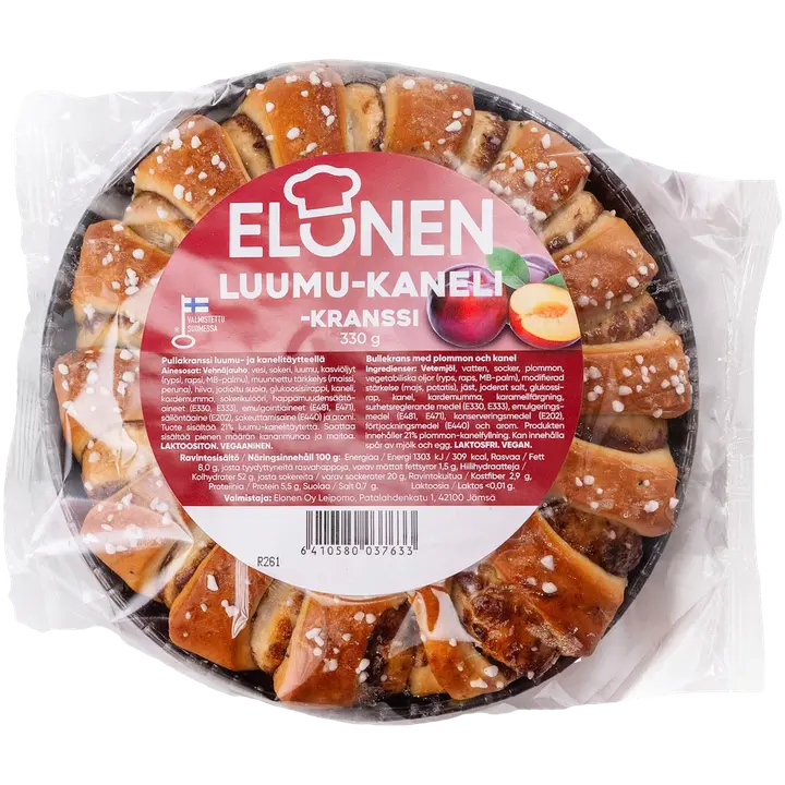 Elonen Luumu-kanelikranssi vege 330g