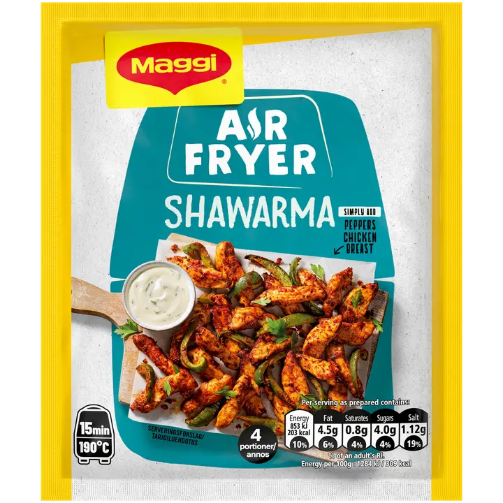 Maggi Air Fryer 25g Shawarma -ainekset