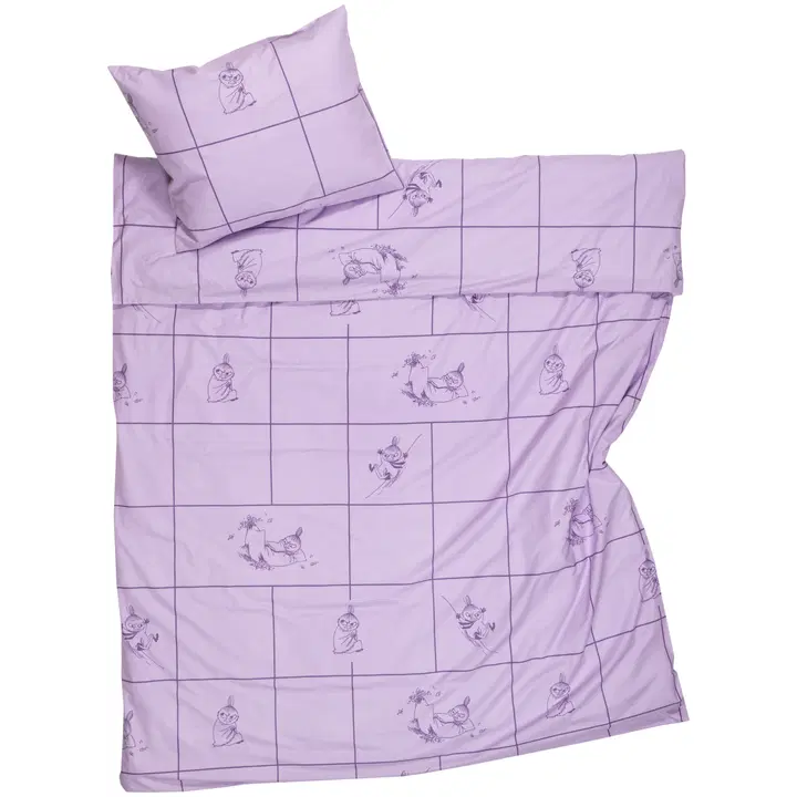 Voodipesukomplekt Muumi 150x210+50x60 lilla