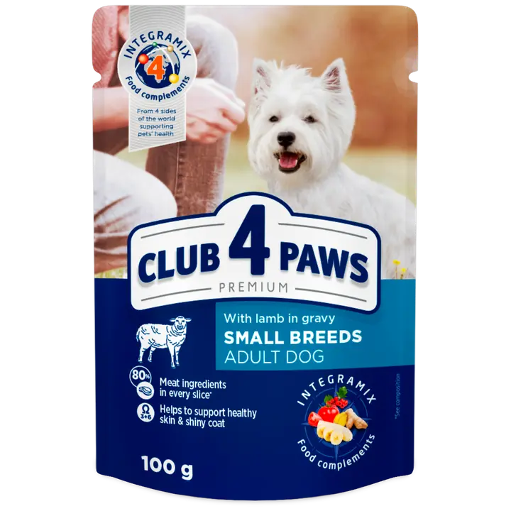 Club4Paws Premium konserv väikest. tõugudele lambalihaga kastmes 0.1g