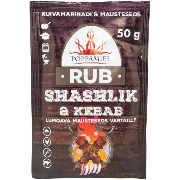Poppamies Rub Shashlik & Kebab mausteseos 50g