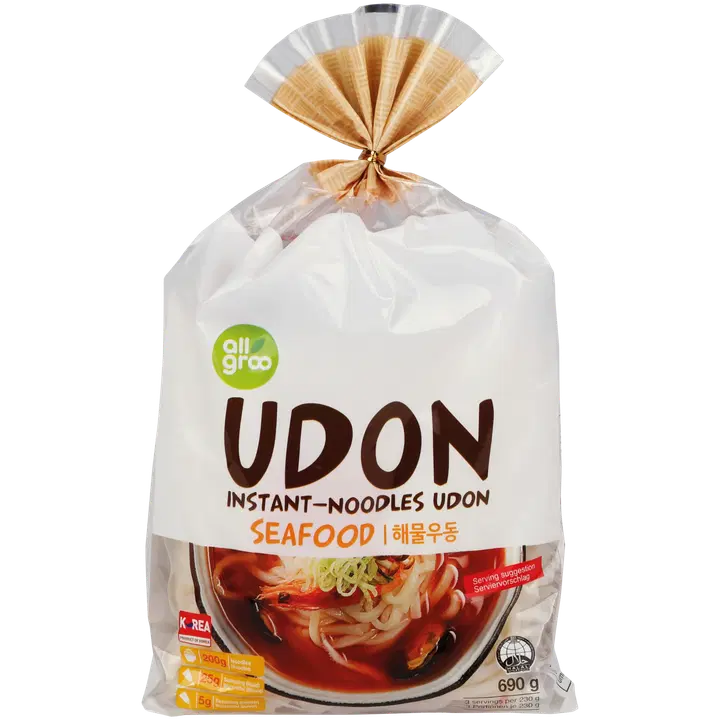 Allgroo 690g Udon äyriäismaku pikanuudeli
