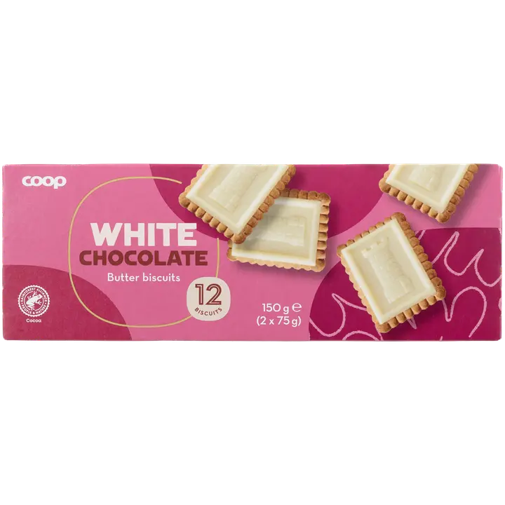 Coop valge šokolaadi-võiküpsised 12 tk 150g
