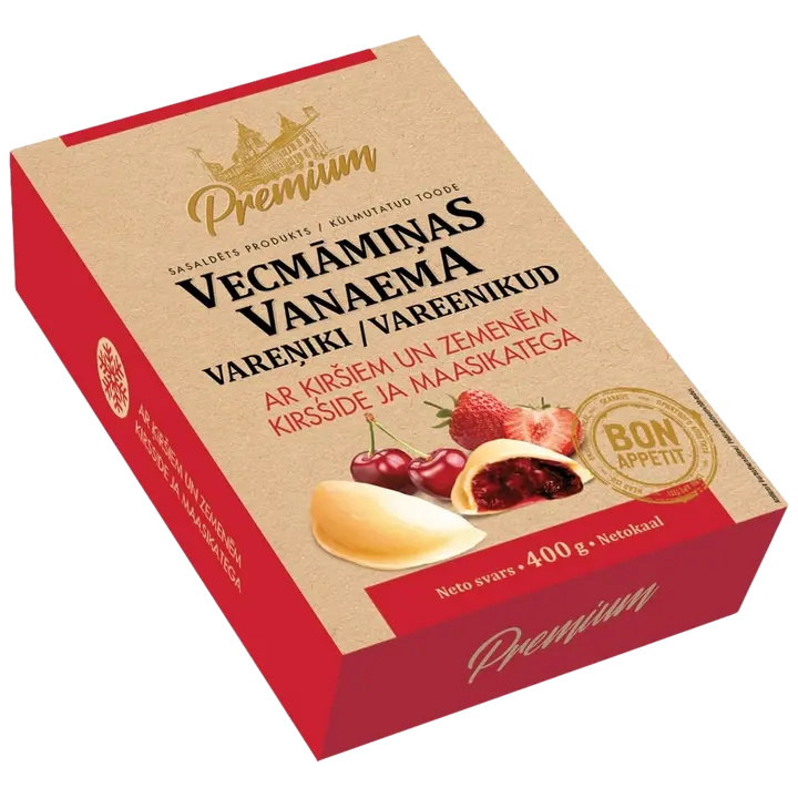 Premium Vanaema Vareenikud  kirsside ja maasikatega 400 g