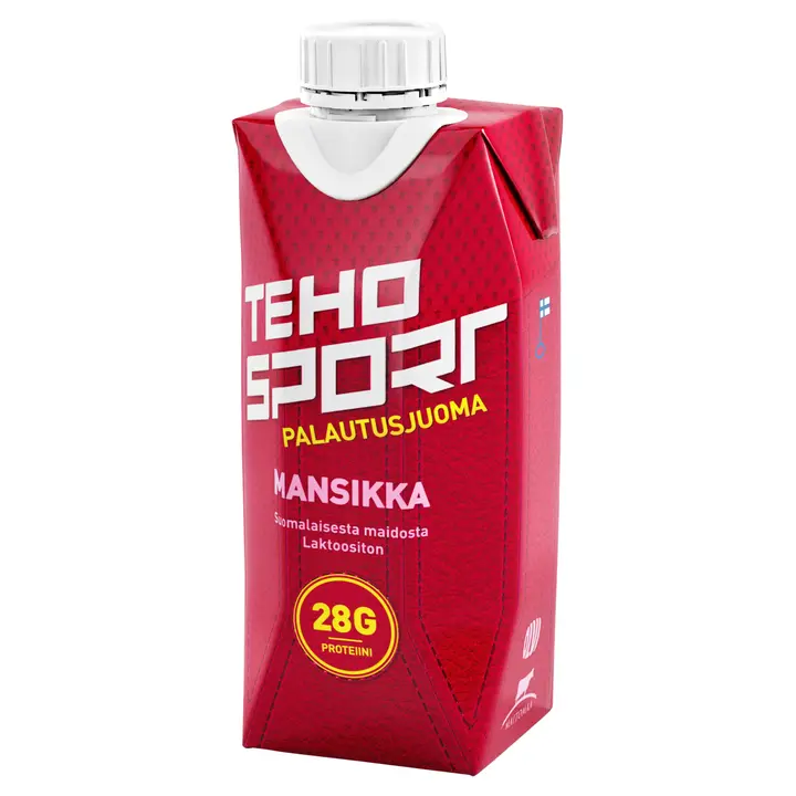 TEHO Sport palautusjuoma voimaharjoitteluun mansikka 0,33 l