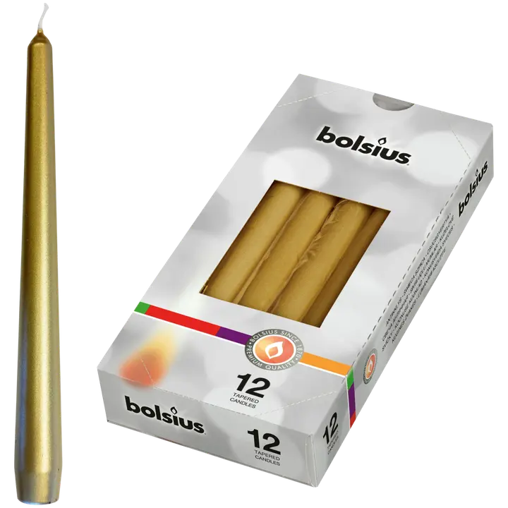 Bolsius antiikküünal 245x24mm 1tk kuldne