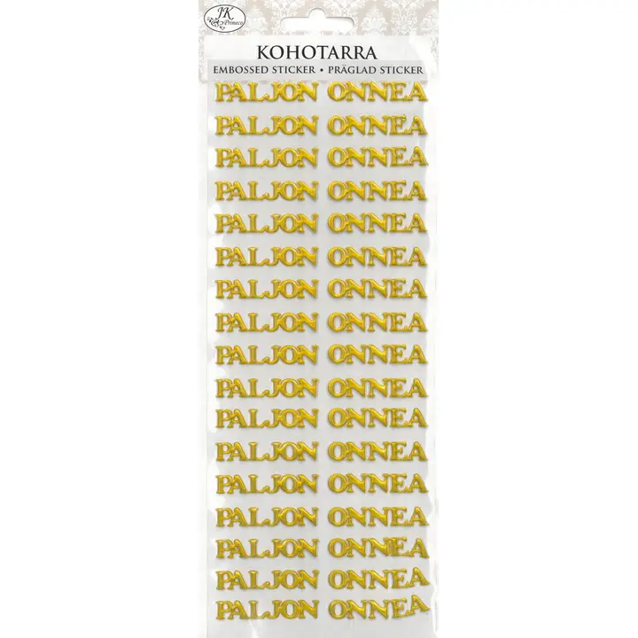 J.K. Primeco kohotarra Paljon onnea kulta