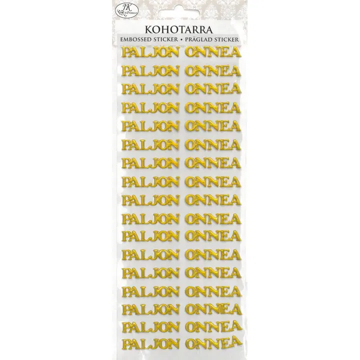 J.K. Primeco kohotarra Paljon onnea kulta