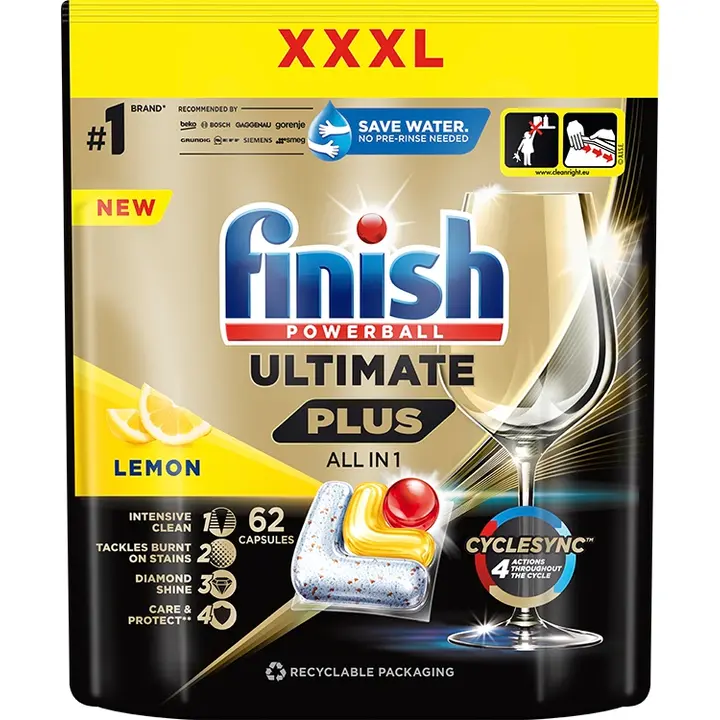 Nõudepesutabeletid Ultimate Plus lemon allin1 62tk