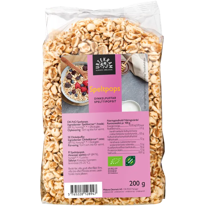 Urtekram Luomu Spelttipops 200g