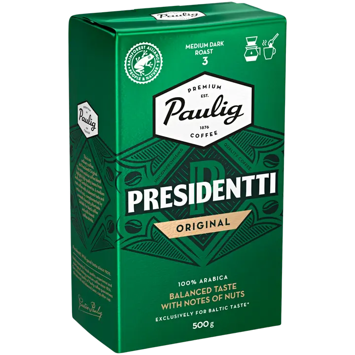 Paulig filtrikohv Presidentti keskmine röst 500 g