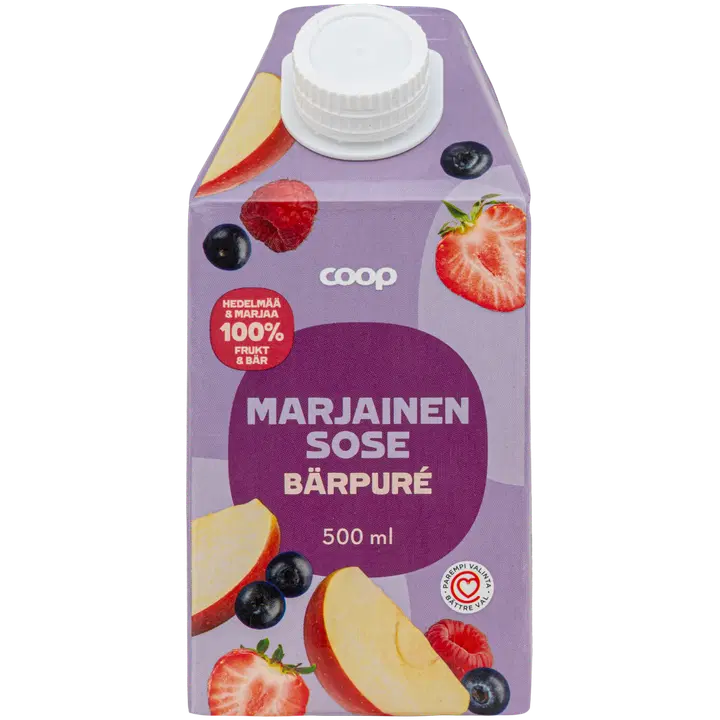 Coop marjapüree õuna-mustika-vaarika 500ml
