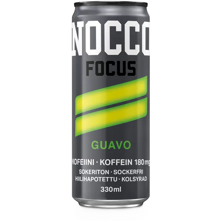 NOCCO FOCUS Guavo kofeiinia ja vitamiineja sisältävä hiilihapotettu energiajuoma 330ml