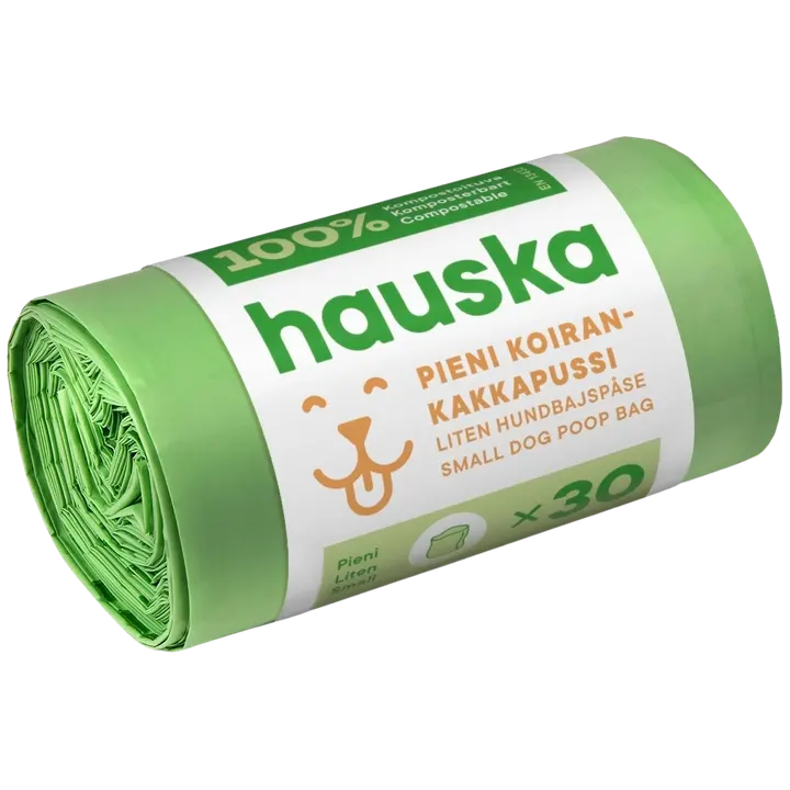Hauska biohajoava koirankakkapussi pieni 30kpl 200x300 vihreä