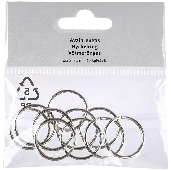 Avainrengas 2,5 cm 10 kpl