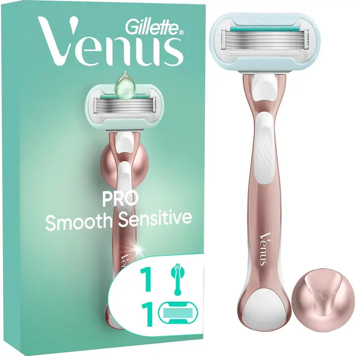 Gillette Venus Pro Smooth Sensitive Ihokarvanajohöylä + Seinäpidike